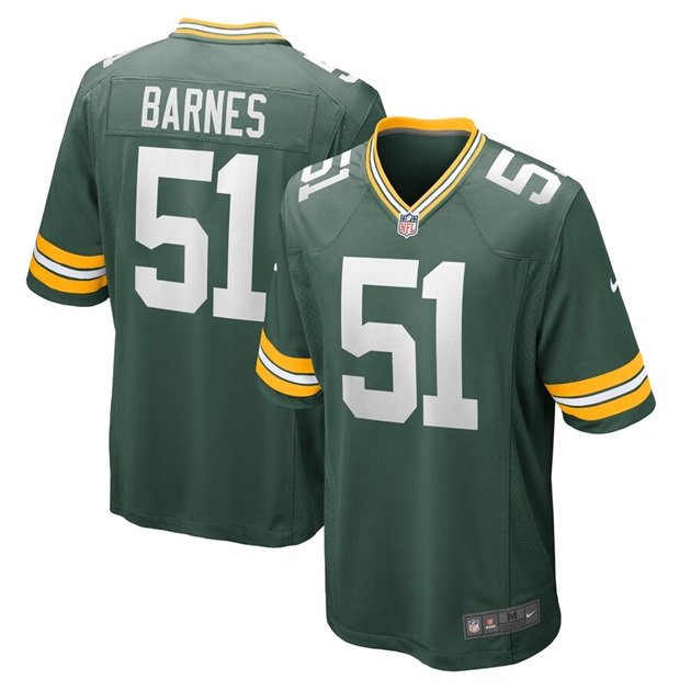mens nike krys barnes green green bay packers game player jersey